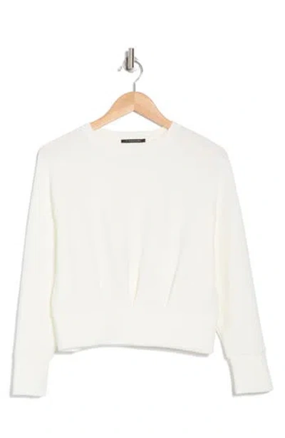 T Tahari Scuba Blouson Sweatshirt In Bright White