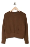 T Tahari Scuba Blouson Sweatshirt In Bronze