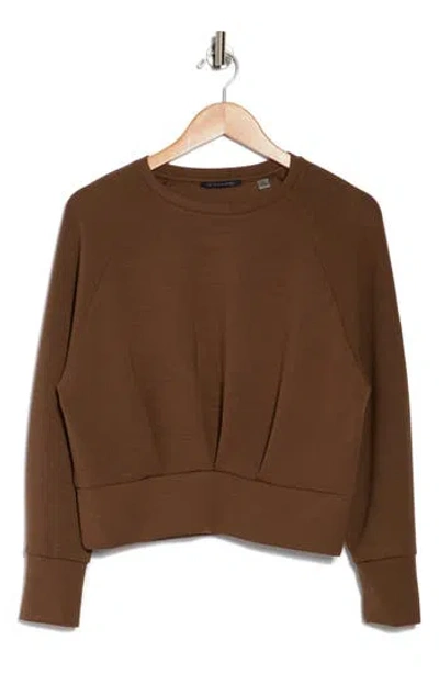 T Tahari Scuba Blouson Sweatshirt In Bronze