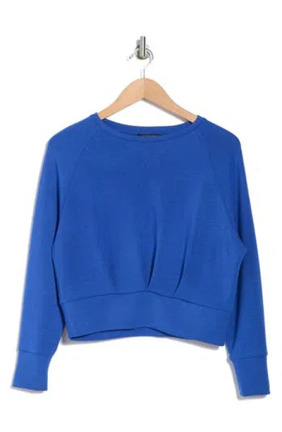T Tahari Scuba Blouson Sweatshirt In Lux Cobalt