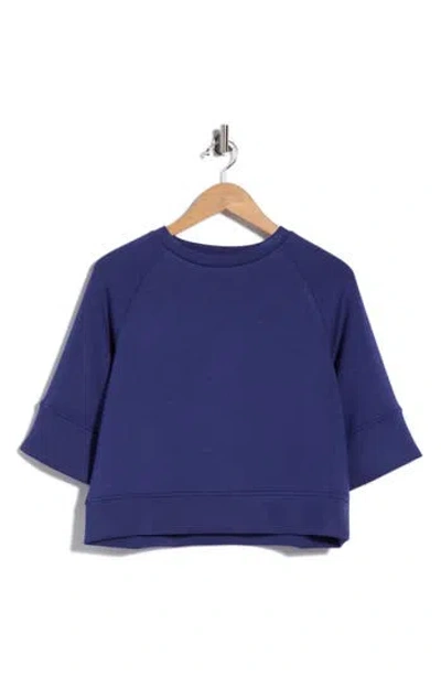 T Tahari Scuba Knit Sweatshirt In Cobalt