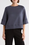T Tahari Scuba Knit Sweatshirt In Gray