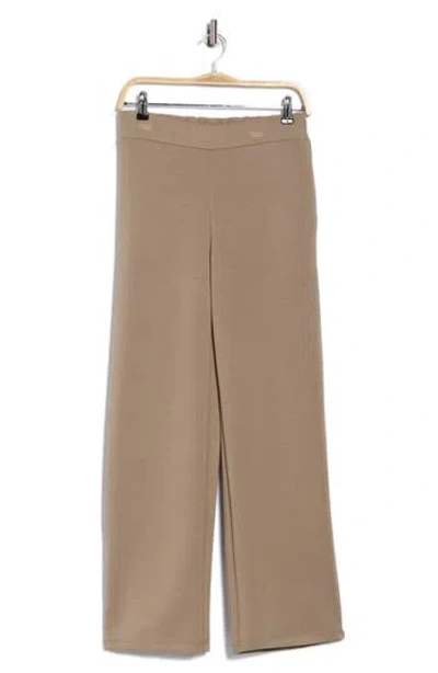 T Tahari Scuba Knit Wide Leg Pants In Brown