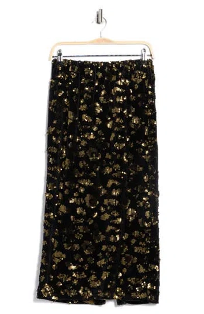 T Tahari Sequin Pull-on Midi Skirt