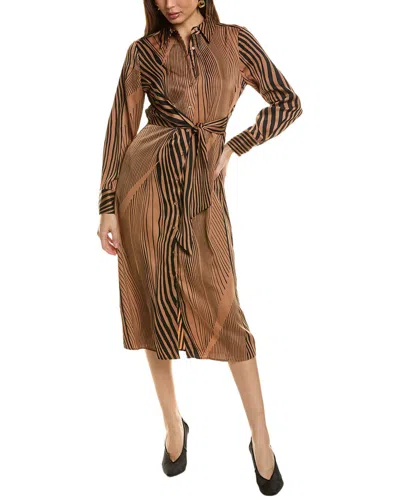 T Tahari Women's Print Midi-shirtdress In Brown