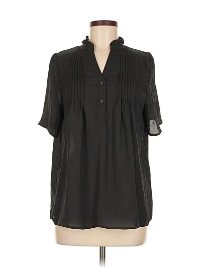 Pre-owned T Tahari Short Sleeve Blouse In Black