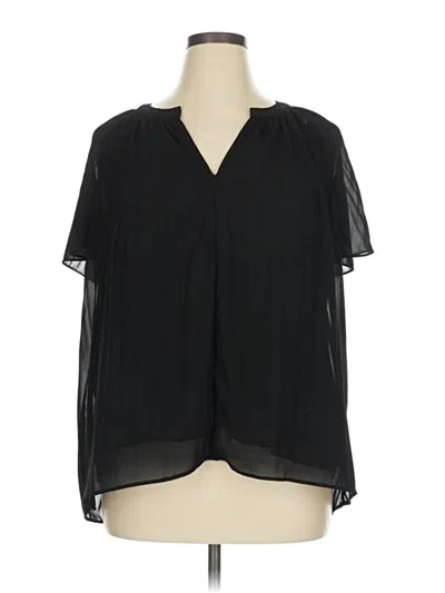 Pre-owned T Tahari Short Sleeve Blouse In Black