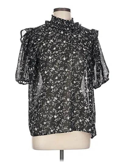 Pre-owned T Tahari Short Sleeve Blouse In Black