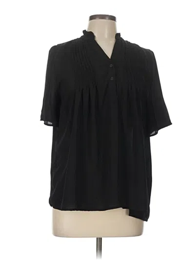 Pre-owned T Tahari Short Sleeve Blouse In Black
