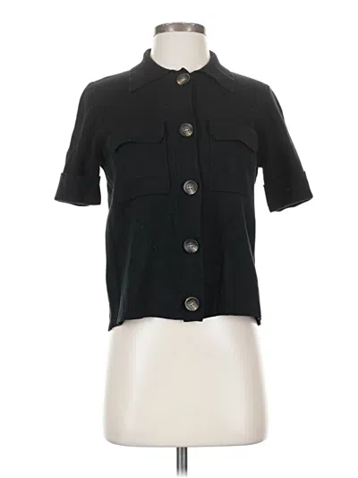 Pre-owned T Tahari Short Sleeve Blouse In Black