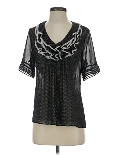 Pre-owned T Tahari Short Sleeve Blouse In Black