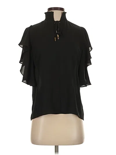 Pre-owned T Tahari Short Sleeve Blouse In Black