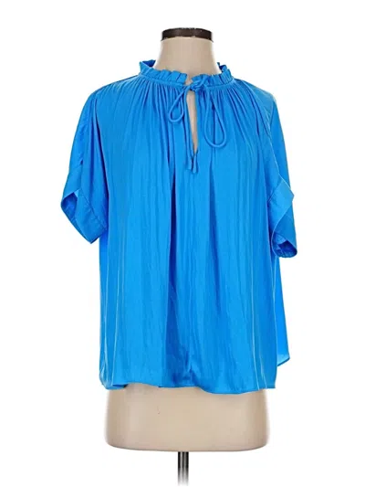 Pre-owned T Tahari Short Sleeve Blouse In Blue