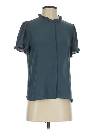 Pre-owned T Tahari Short Sleeve Blouse In Blue