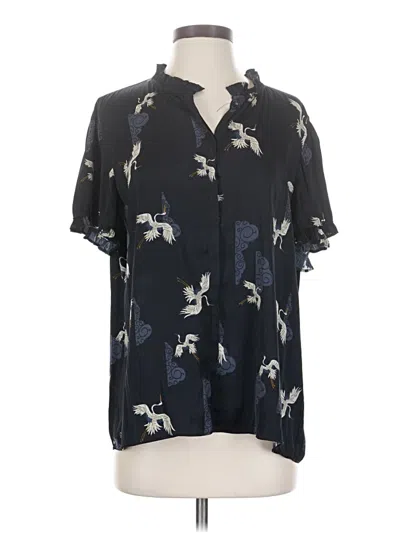 Pre-owned T Tahari Short Sleeve Blouse In Blue