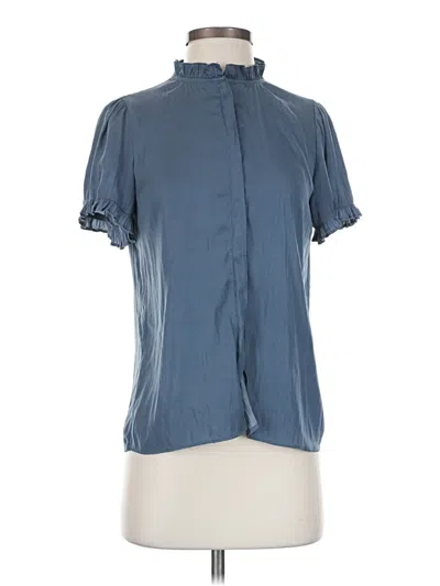 Pre-owned T Tahari Short Sleeve Blouse In Blue