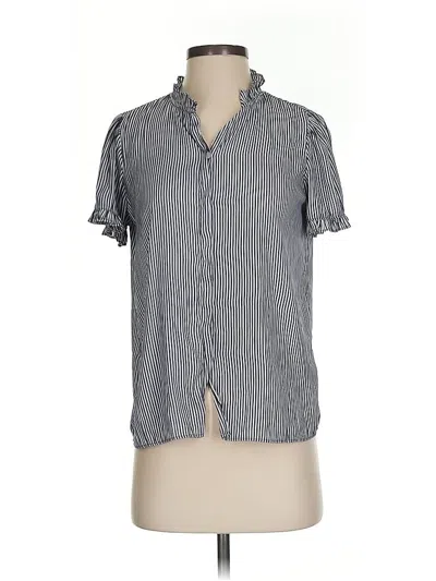 Pre-owned T Tahari Short Sleeve Blouse In Gray
