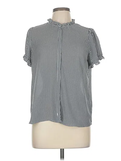 Pre-owned T Tahari Short Sleeve Blouse In Gray