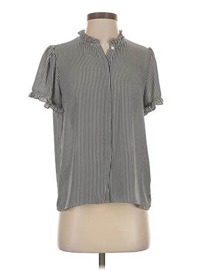 Pre-owned T Tahari Short Sleeve Blouse In Gray