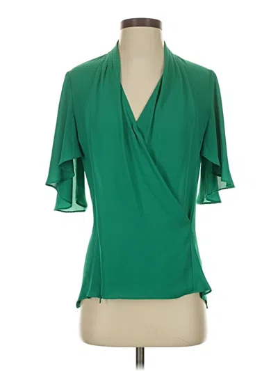 Pre-owned T Tahari Short Sleeve Blouse In Green
