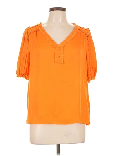 Pre-owned T Tahari Short Sleeve Blouse In Orange