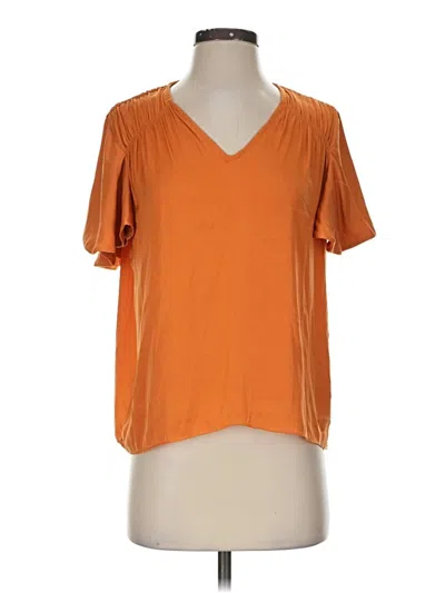 Pre-owned T Tahari Short Sleeve Blouse In Orange