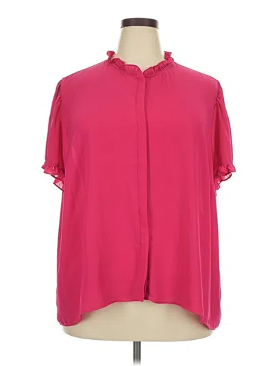 Pre-owned T Tahari Short Sleeve Blouse In Pink