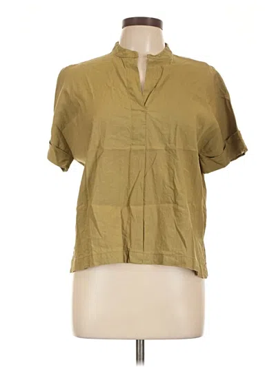 Pre-owned T Tahari Short Sleeve Blouse In Tan