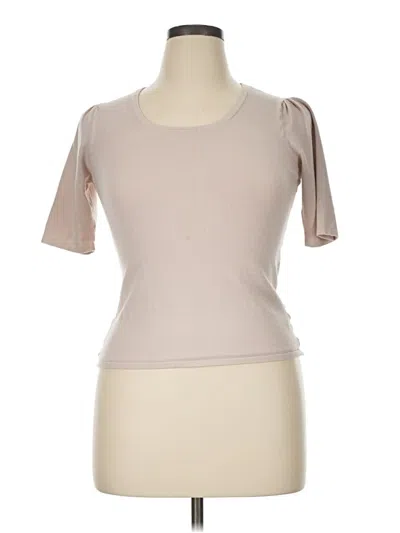 Pre-owned T Tahari Short Sleeve Blouse In Tan