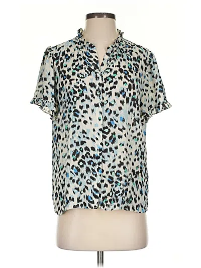 Pre-owned T Tahari Short Sleeve Blouse In Teal