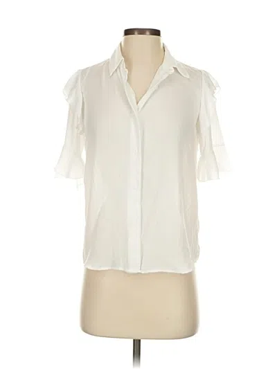 Pre-owned T Tahari Short Sleeve Blouse In White