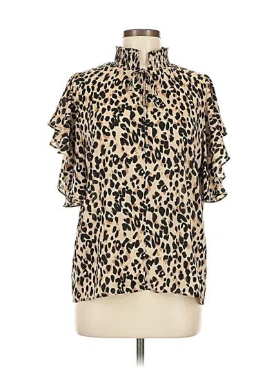 Pre-owned T Tahari Short Sleeve Blouse In White