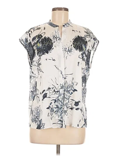 Pre-owned T Tahari Short Sleeve Blouse In White