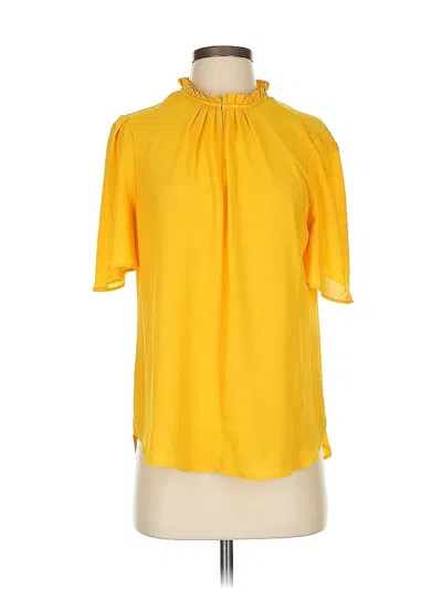 Pre-owned T Tahari Short Sleeve Blouse In Yellow