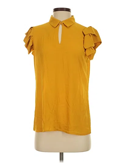 Pre-owned T Tahari Short Sleeve Blouse In Yellow