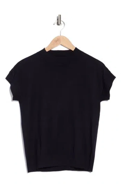 T Tahari Short Sleeve Crew Sweater In Black