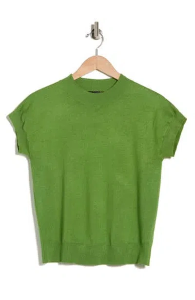 T Tahari Short Sleeve Crew Sweater In Green