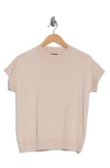 T Tahari Short Sleeve Crew Sweater In Neutral
