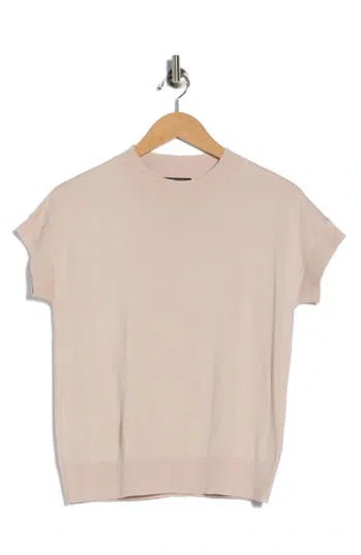 T Tahari Short Sleeve Crew Sweater In Neutral