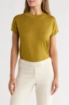 T Tahari Short Sleeve Crew Sweater In Yellow