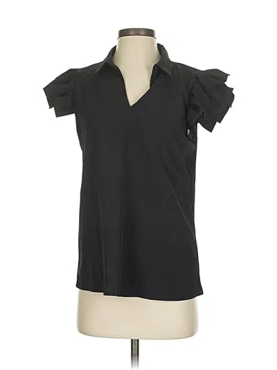 Pre-owned T Tahari Short Sleeve Polo Shirt In Black