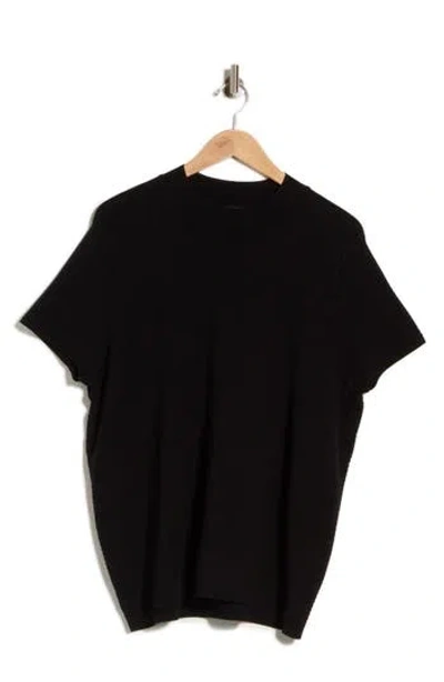 T Tahari Short Sleeve Ribbed Sweater In Black