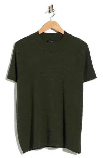 T Tahari Short Sleeve Ribbed Sweater In Green