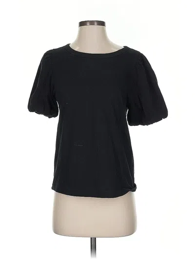 T Tahari Short Sleeve Top Black Crew Neck Tops