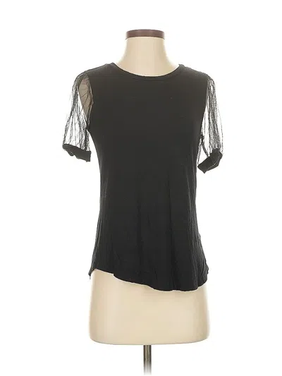 Pre-owned T Tahari Short Sleeve Top Black Crew Neck Tops