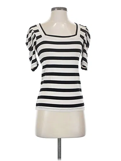 Pre-owned T Tahari Short Sleeve Top Black Sweetheart Neckline Tops