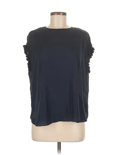 Pre-owned T Tahari Short Sleeve Top Blue Cold Shoulder Neckline Tops