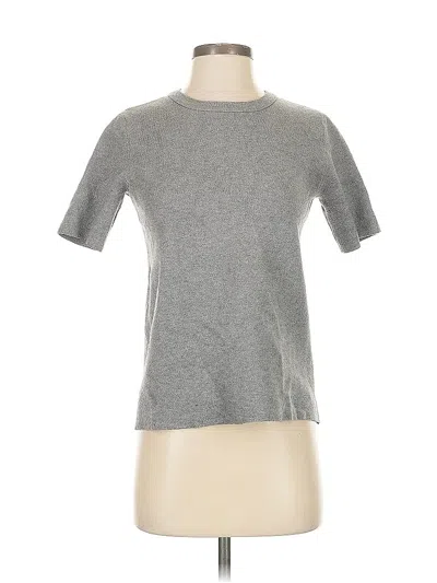 Pre-owned T Tahari Short Sleeve Top Gray Crew Neck Tops
