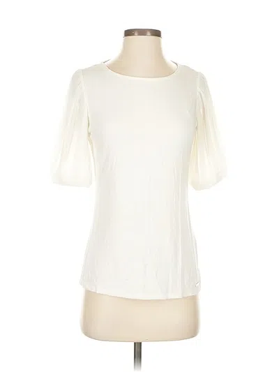 Pre-owned T Tahari Short Sleeve Top Ivory Boatneck Tops In White