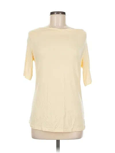 Pre-owned T Tahari Short Sleeve Top Tan Crew Neck Tops In Brown